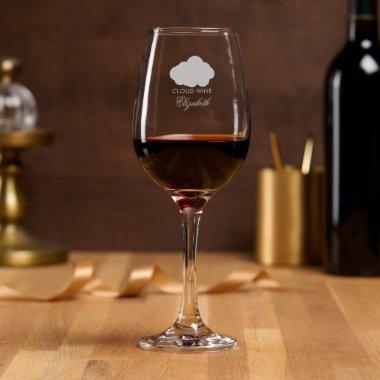 Elegant Cloud Wine Personalized  Wine Glass