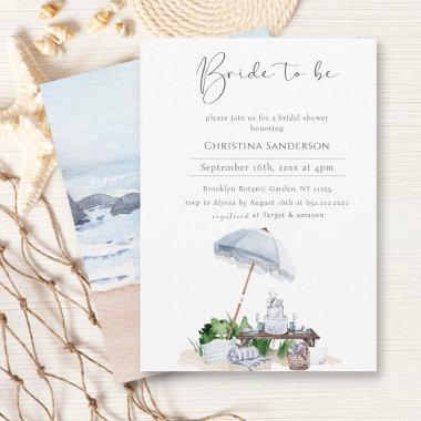 Elegant Coastal Beach Bridal Shower Save the Date Invitations