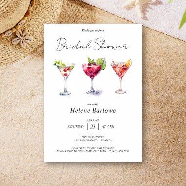 Elegant Cocktail Bridal Shower Invitations