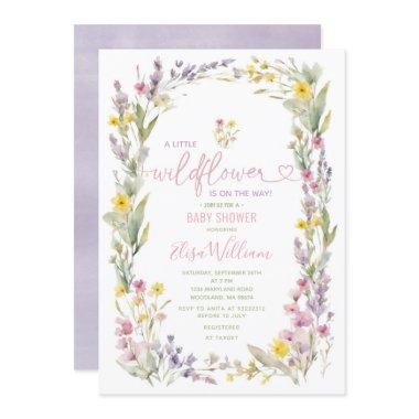 Elegant Colorful A Little Wildflower Baby Shower