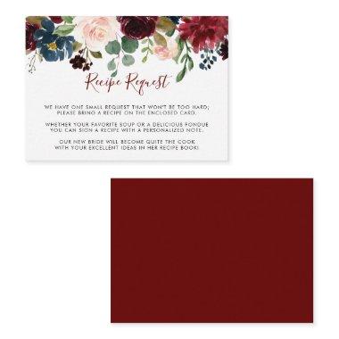 Elegant Colorful Floral Wedding Recipe Request Enclosure Invitations