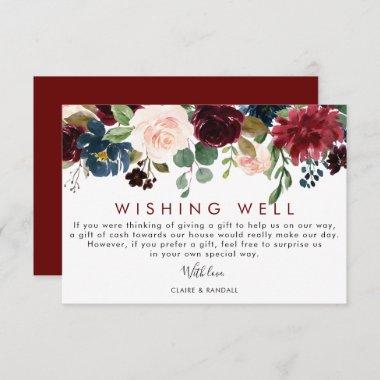 Elegant Colorful Floral Wedding Wishing Well Enclosure Invitations