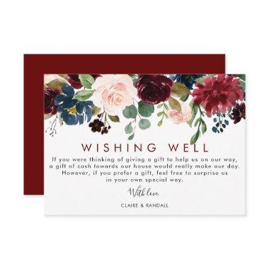 Elegant Colorful Floral Wedding Wishing Well Enclosure Invitations