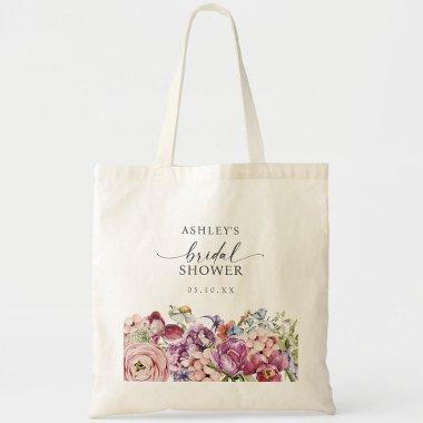 Elegant Colorful Floral Wildflower  Tote Bag