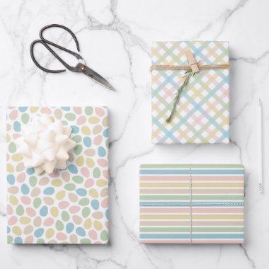 Elegant Colorful Happy Spring Easter Pattern Wrapping Paper Sheets