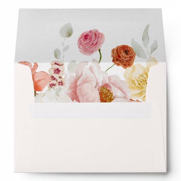 Elegant Colorful Spring Flowers Envelope
