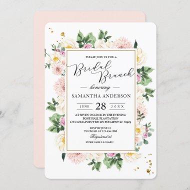 Elegant Colorful Watercolor Beauty Floral Frame Invitations