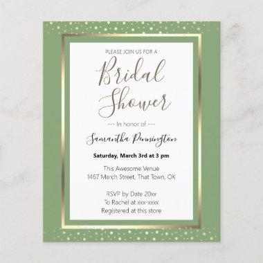 Elegant Confetti Bridal Shower Budget Invitations