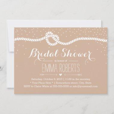 Elegant Confetti Dots Tying the Knot Bridal Shower Invitations