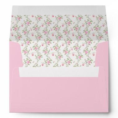 Elegant Coquette Pink Bow Floral Baby Shower Envelope