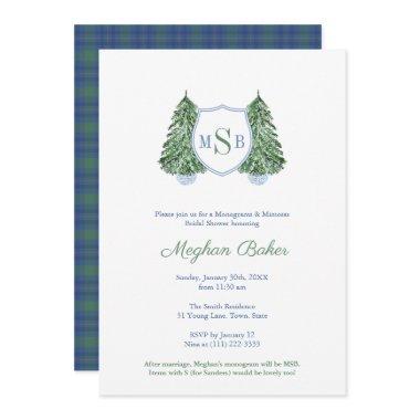 Elegant Cosy Monograms Mimosas Bridal Shower Party Invitations