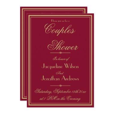 Elegant Couples Shower Name Email RSVP Burgundy