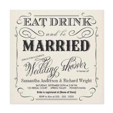 Elegant Couple's Wedding Shower Invitations