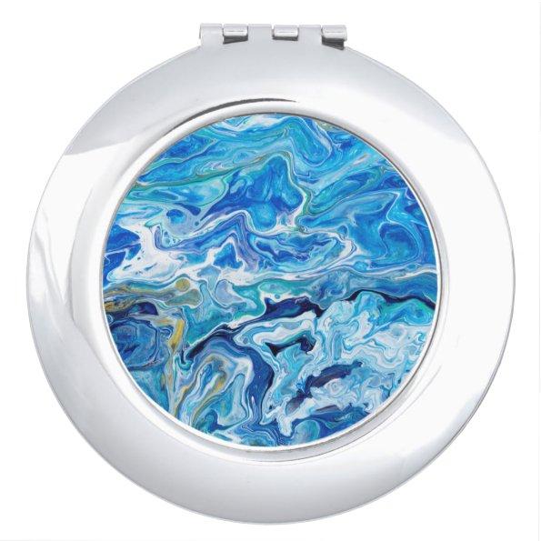 Elegant Crazy Lace Agate 6 - Ocean Blue Compact Mirror