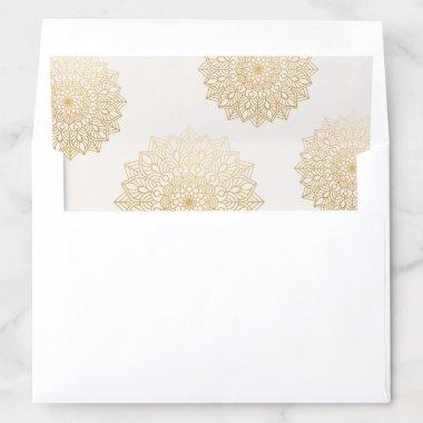 Elegant Cream Gold Mandala Envelope Liner