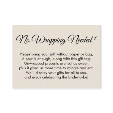 Elegant, Cream No Wrapping Needed! Bridal Shower Enclosure Invitations