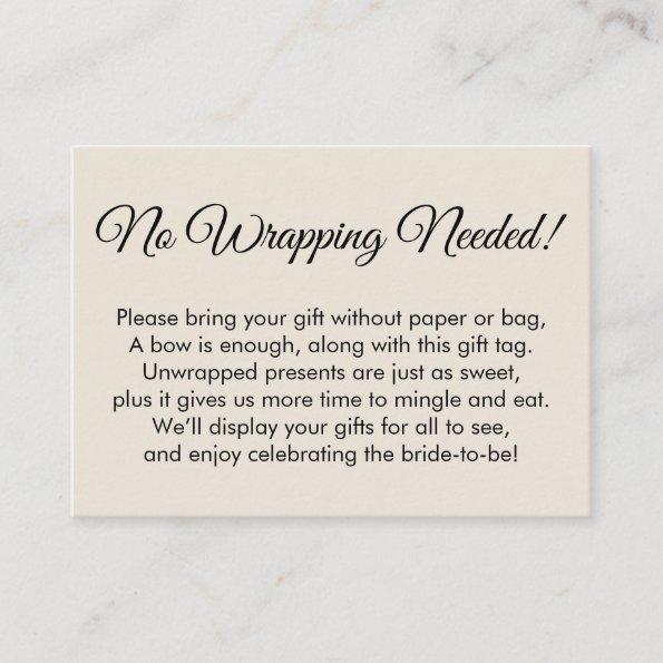 Elegant, Cream No Wrapping Needed! Bridal Shower Enclosure Invitations