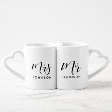 Elegant custom Mr and Mrs Coffee Mug Set