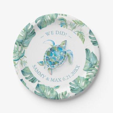 Elegant Custom Wedding Paper Plates Tropical