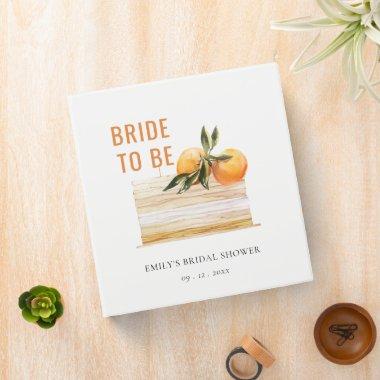 Elegant Cute Boho Orange Fruit Cake Bridal Shower 3 Ring Binder