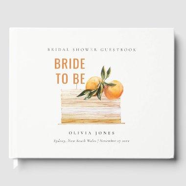 Elegant Cute Boho Orange Fruit Cake  Guest Book