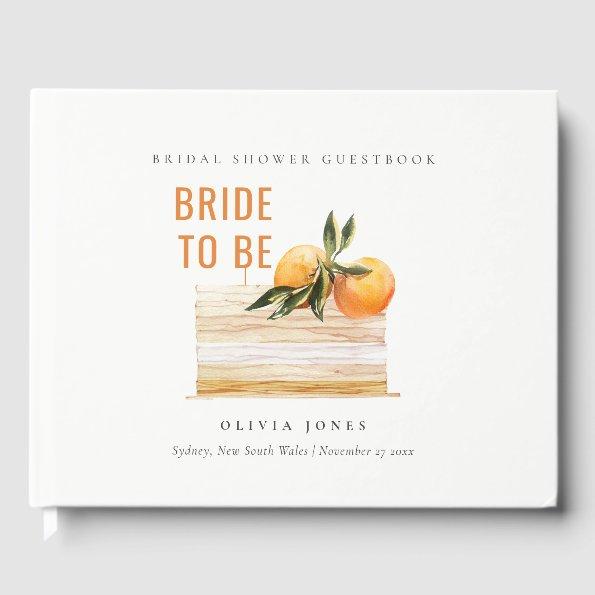 Elegant Cute Boho Orange Fruit Cake  Guest Book