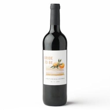 Elegant Cute Boho Orange Fruit Cake  Wine Label