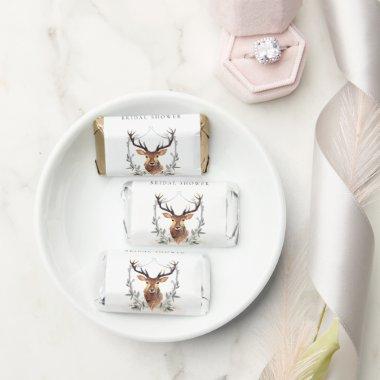 Elegant Cute Dusky Deer Floral Crest Bridal Shower Hershey's Miniatures