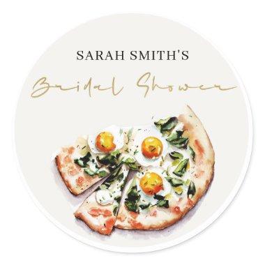 Elegant Cute Egg Basil Pizza  Party Classic Round Sticker