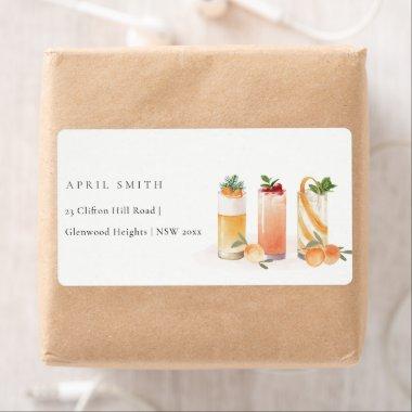 Elegant Cute Fruit Cocktail Orange Blush Address Label