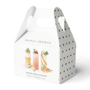 Elegant Cute Fruit Cocktail Orange Bridal Shower Favor Boxes