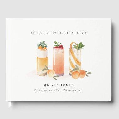Elegant Cute Fruit Cocktail Orange  Guest Book