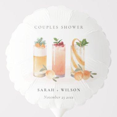 Elegant Cute Fruit Cocktail Orange Couples Shower Balloon