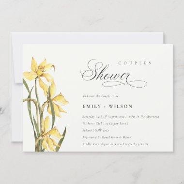 Elegant Cute Yellow Daffodil Couples Shower Invite