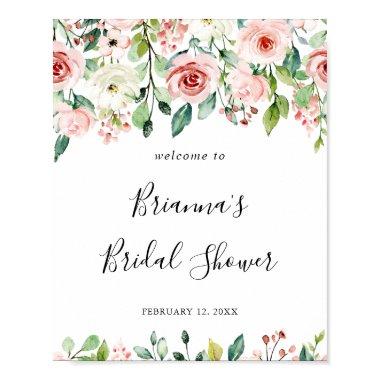 Elegant Dainty Autumn Floral  Welcome Poster