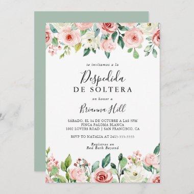 Elegant Dainty Autumn Floral Spanish Bridal Shower Invitations