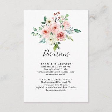 Elegant Dainty Autumn Floral Wedding Directions Enclosure Invitations