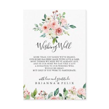 Elegant Dainty Autumn Floral Wedding Wishing Well Enclosure Invitations