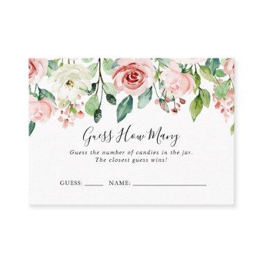 Elegant Dainty Floral Guess How Many Game Invitations