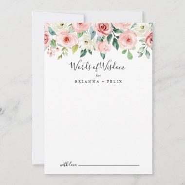 Elegant Dainty Floral Wedding Words of Wisdom Advice Card
