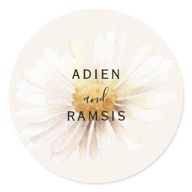 Elegant Daisy Wedding Sticker