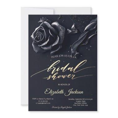 Elegant Dark Blue Roses Gothic