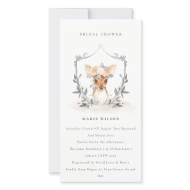 Elegant Deer Floral Crest Bridal Shower Invite