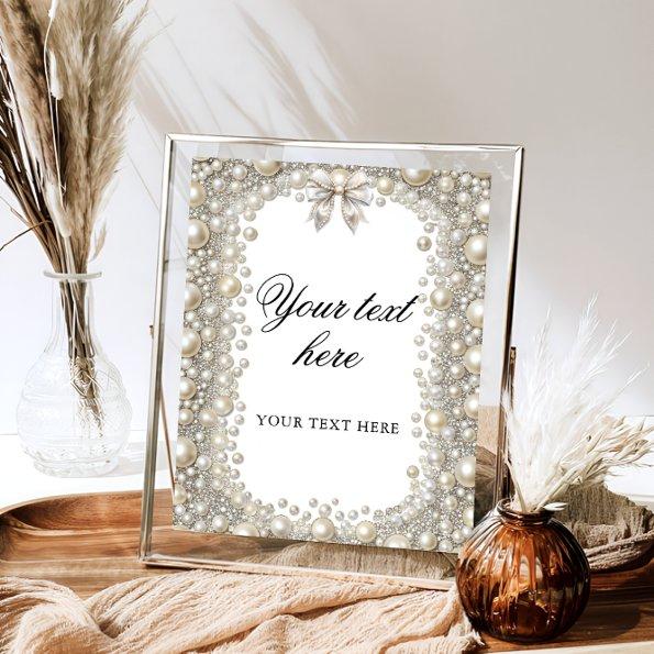 Elegant Diamonds and Pearls  Custom Poster