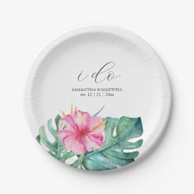 Elegant Disposable Wedding Plates Pink Flowers