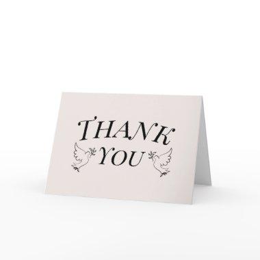 Elegant Dove Folded Thank You
