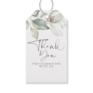 Elegant Dreamy Rose Gold Greenery Thank you Gift Tags
