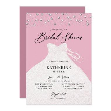 Elegant Dress in Pearls Girly Pink