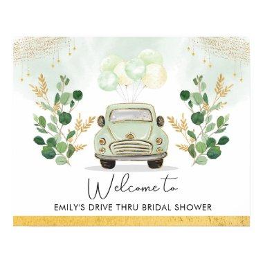 Elegant Drive Through Bridal Shower Parade Welcome Poster