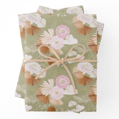Elegant Dry Palms and Anthurium Wrapping Paper Sheets